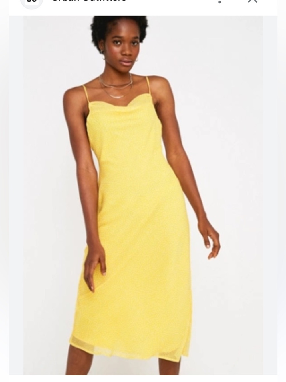 Urban Outfitters Ava Cowl Neck Slip Dress. Polka Dot. Bias cut. Garden party.